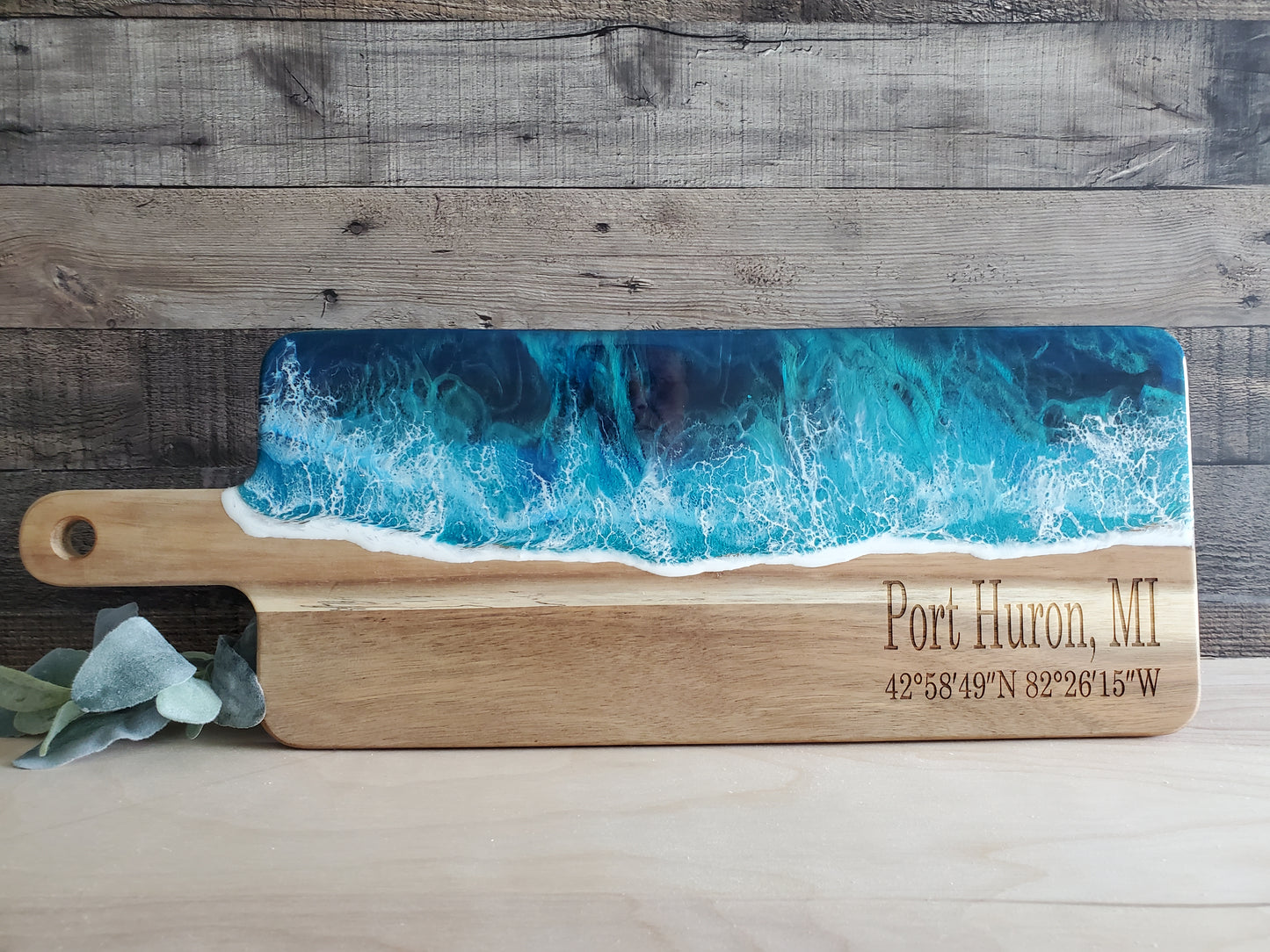 Custom Engraved Resin & Acacia Wood Cutting Board