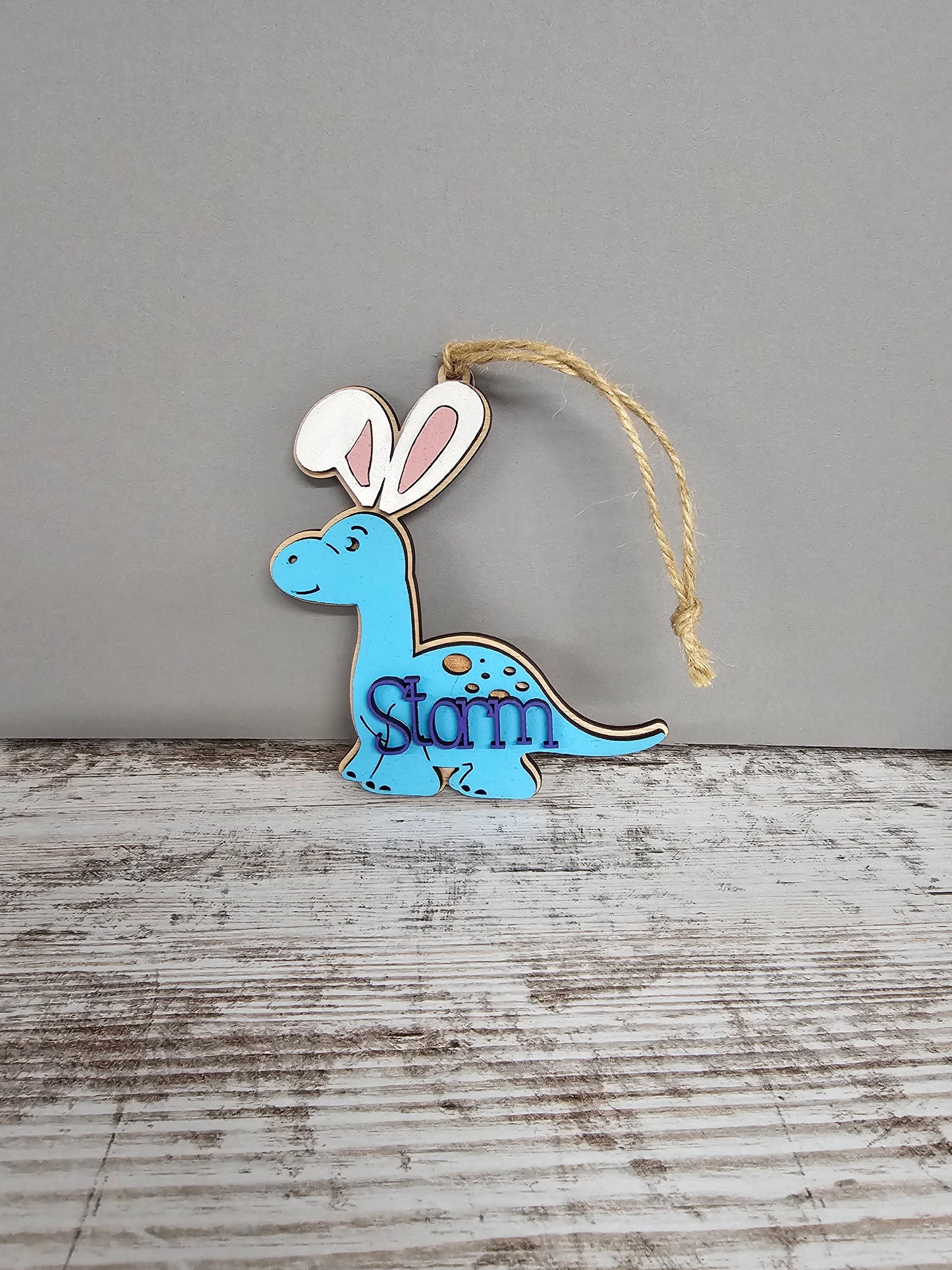 Custom Easter Basket Tag - Brachiosaurus Dinosaur