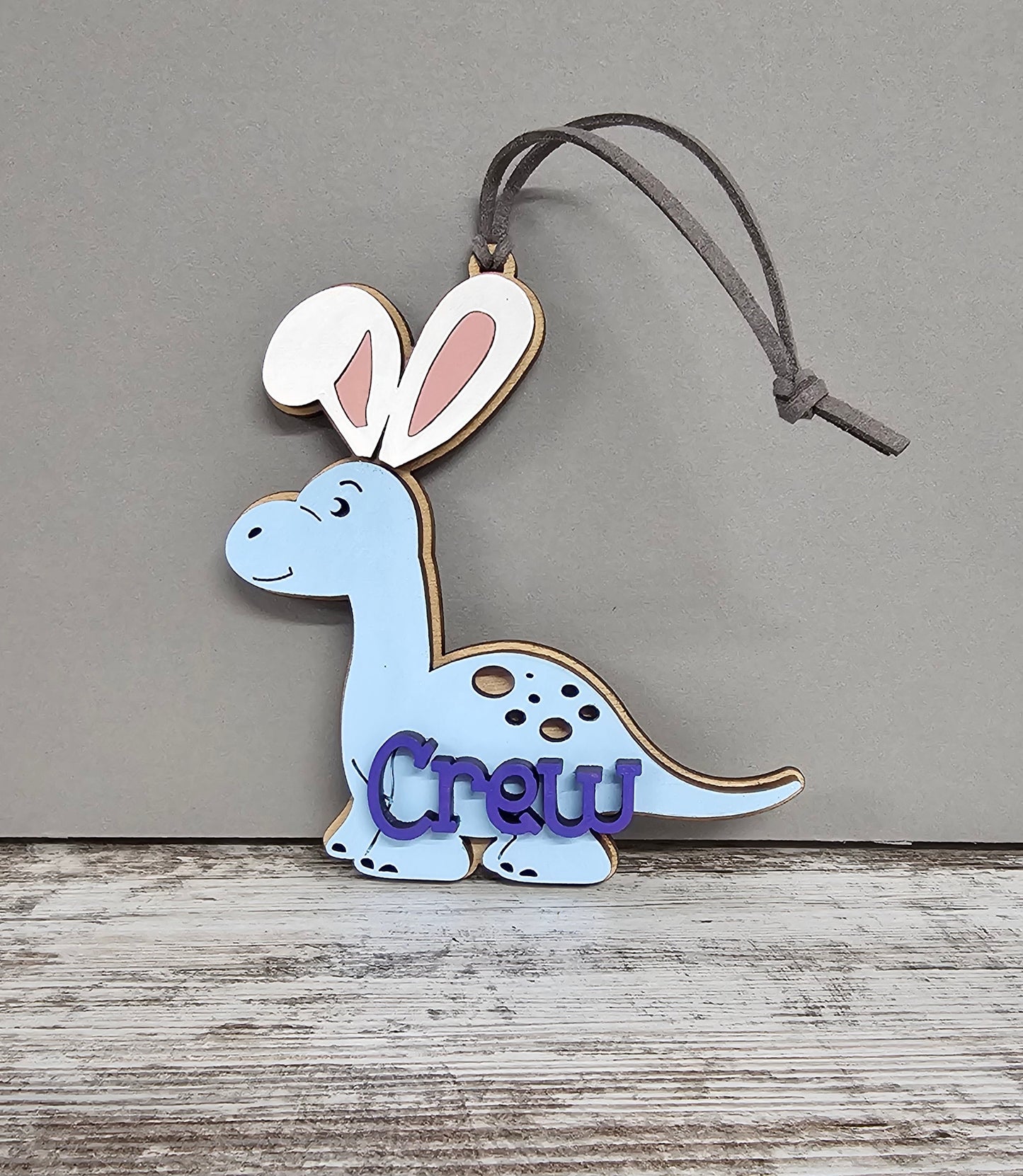 Custom Easter Basket Tag - Brachiosaurus Dinosaur