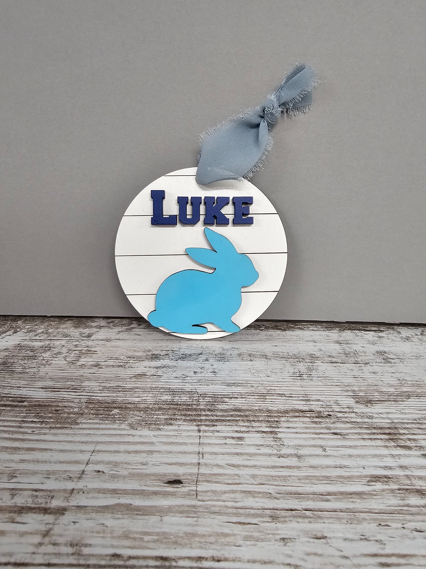 Custom Easter Basket Tag - Shiplap Bunny
