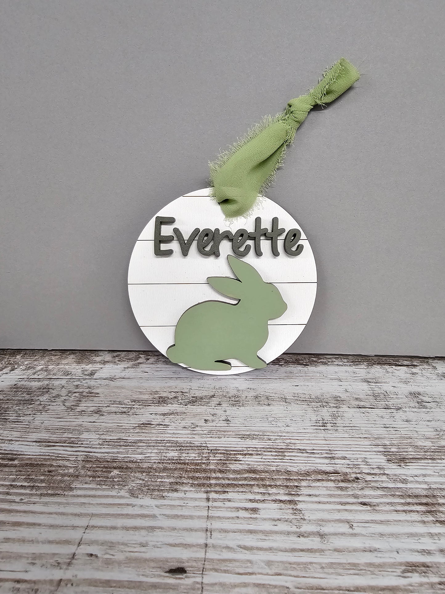 Custom Easter Basket Tag - Shiplap Bunny