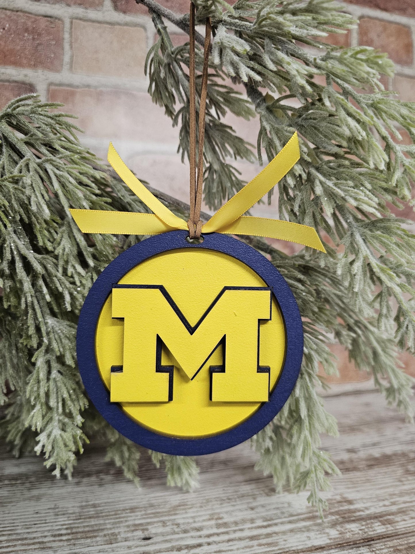 Handmade University of Michigan Christmas Ornament | Wolverines Fan Holiday Decor – U of M Tree Decoration Gift