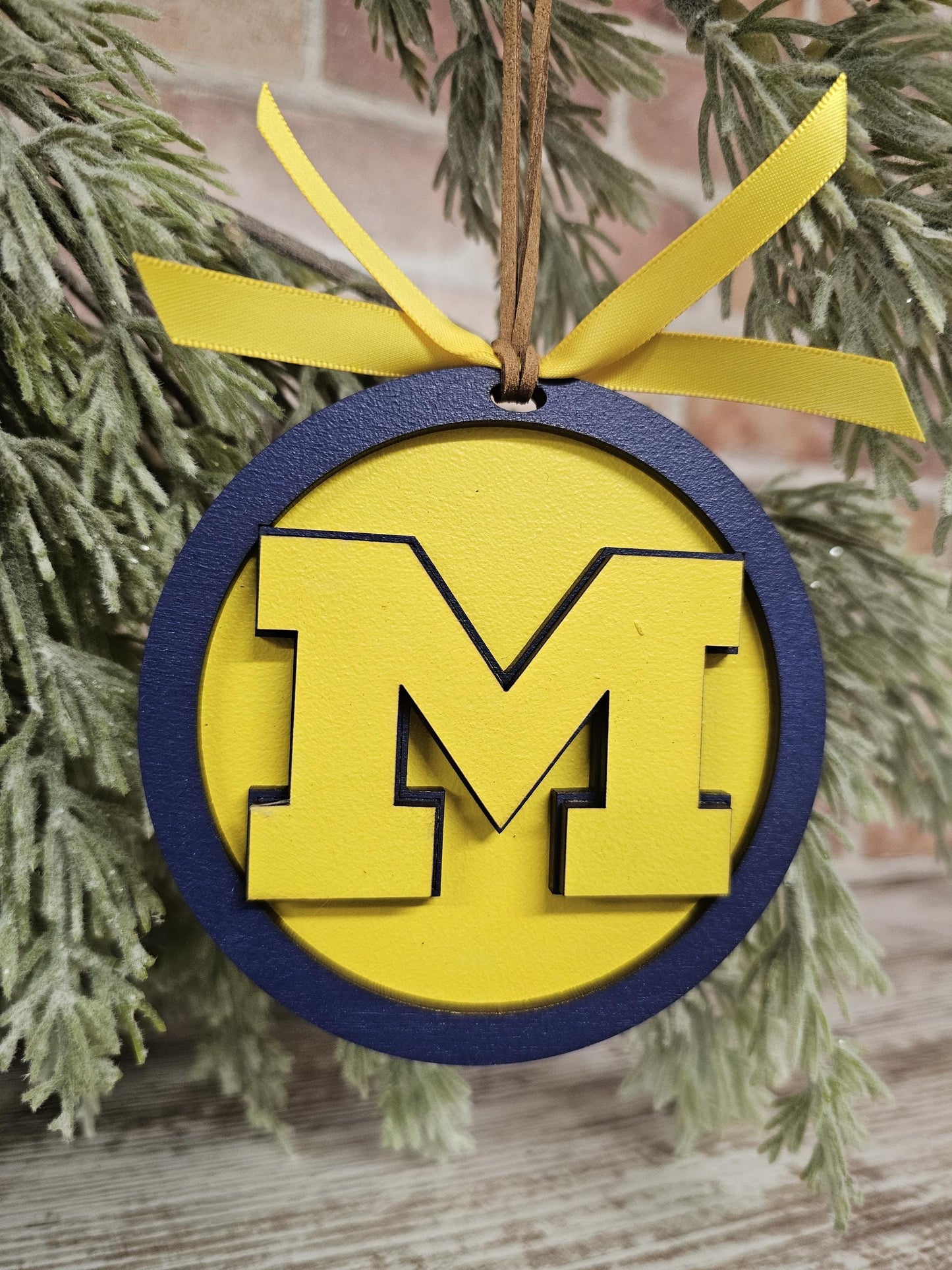 Handmade University of Michigan Christmas Ornament | Wolverines Fan Holiday Decor – U of M Tree Decoration Gift