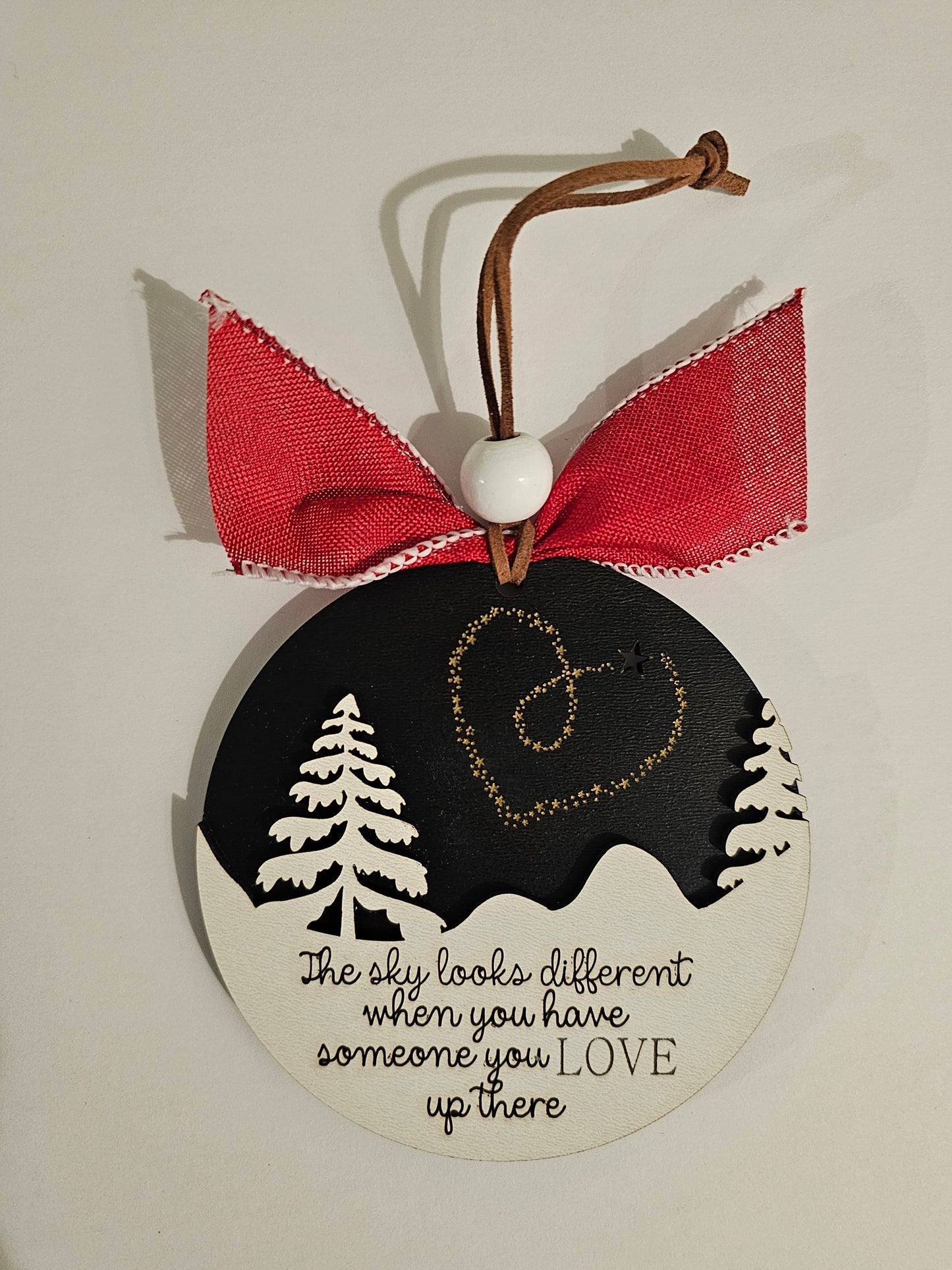 Memorial Ornament | Remembrance | Christmas | Personalize | Heart in Sky