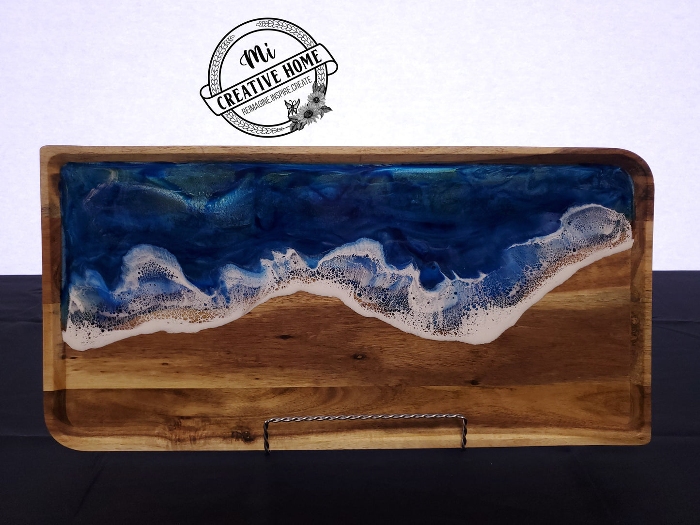 Serving Board / Charcuterie Board Epoxy Blue Water