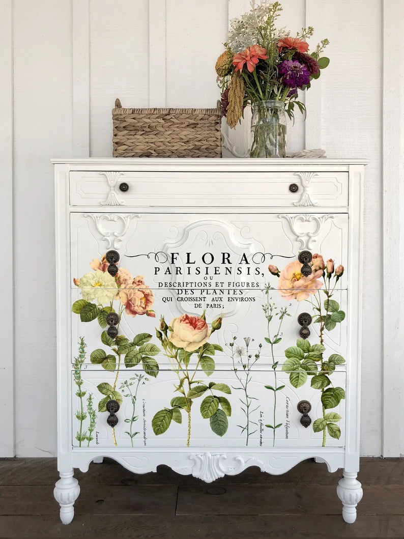 IOD FLORA PARISIENSIS Decor Transfer 12" X 16" Pad (Iron Orchid Designs)