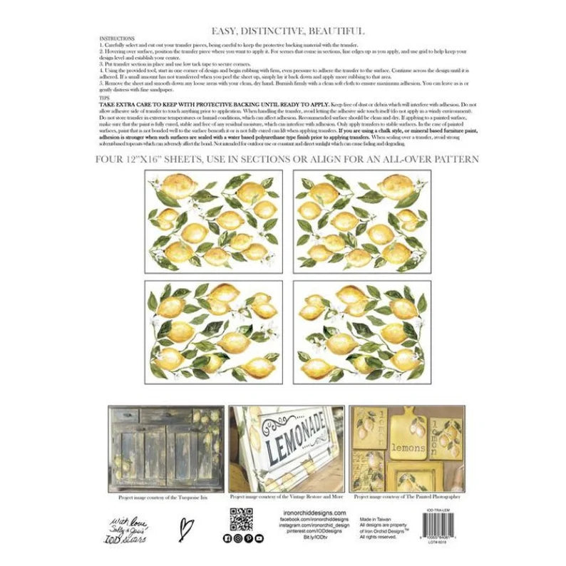 IOD LEMON DROPS Decor Transfer (Iron Orchid Designs)
