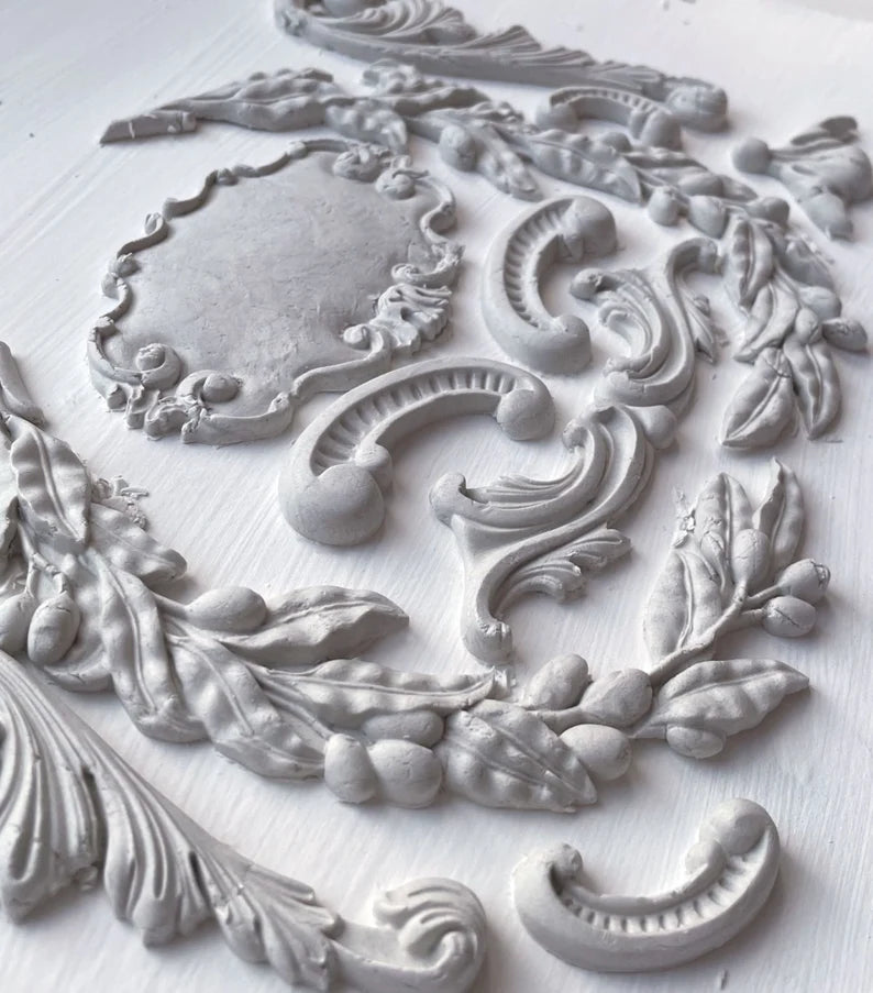 IOD OLIVE CREST décor mould 6 x 10 (Iron Orchid Designs)