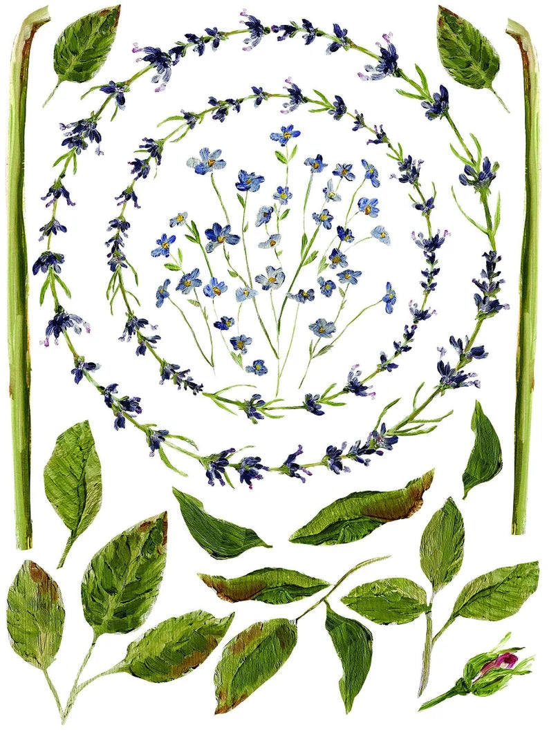 IOD PAINTERLY FORALS Decor Transfer 12 x 16 (Iron Orchid Designs)