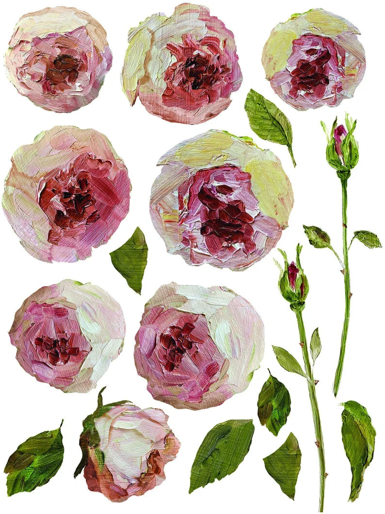 IOD PAINTERLY FORALS Decor Transfer 12 x 16 (Iron Orchid Designs)