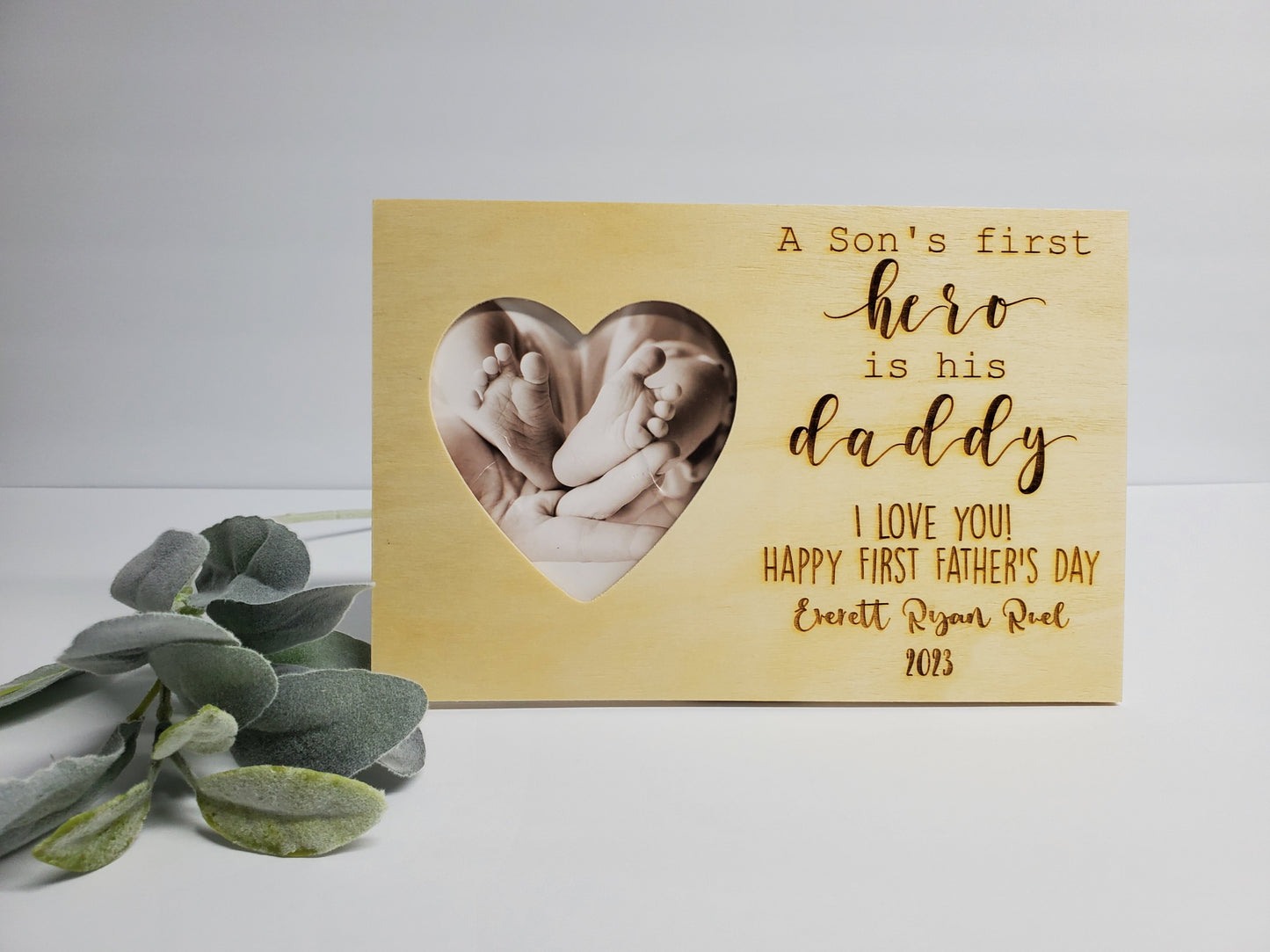 Personalized Father's Day Natural Wood Frame