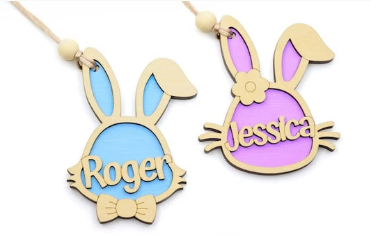 Custom Easter Basket Tag -Rabbit