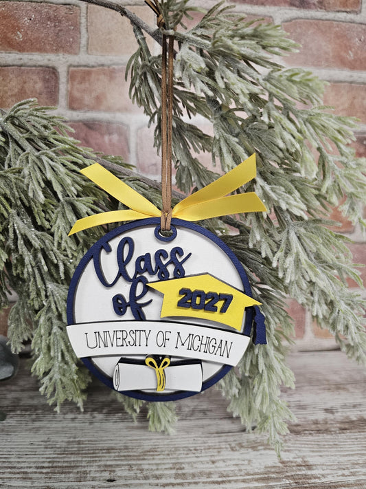 University of Michigan Graduation Ornament | U of M Christmas Ornament