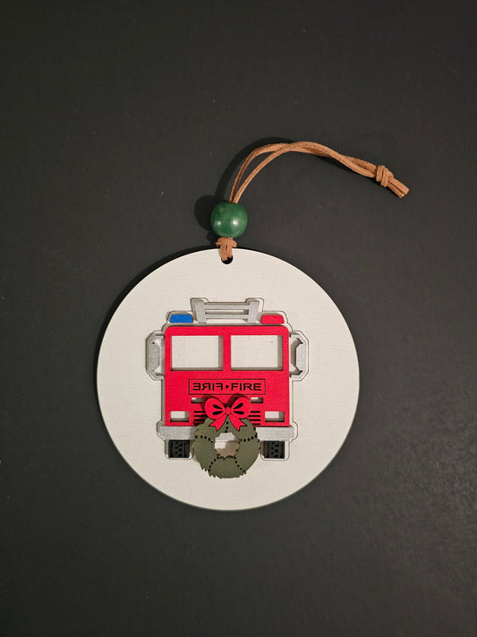 Firetruck Ornament | Personalized Christmas Tree Decor | Gift for Holiday Decor