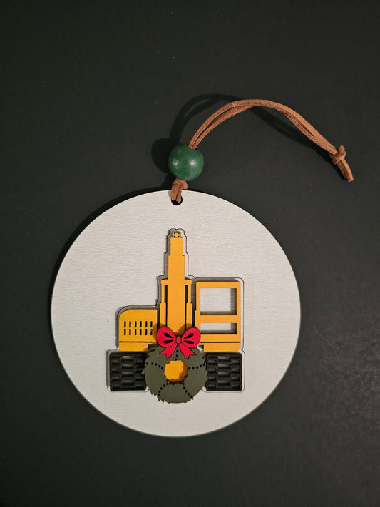 Backhoe Ornament | Construction Ornament | Personalized Christmas Tree Decor | Gift for Holiday Decor