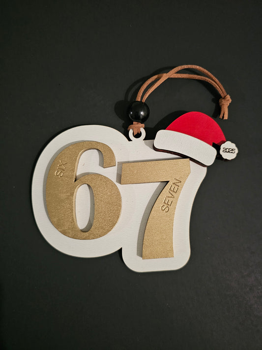 “67” Trending Slang Ornament | Funny Modern Meme Ornament | Personalized Gift for Holiday Decor