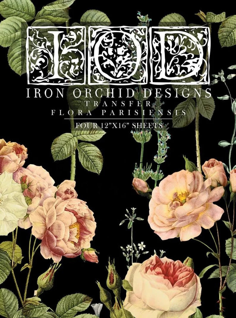 IOD FLORA PARISIENSIS Decor Transfer 12" X 16" Pad (Iron Orchid Designs)