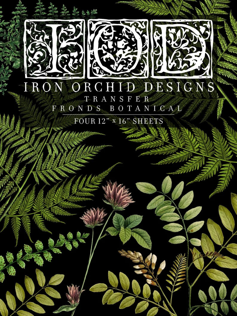 IOD FRONDS BOTANICAL Decor Transfer 12 x 16 (Iron Orchid Designs)