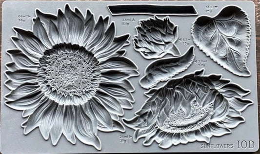 IOD SUNFLOWERS Décor Mould 6 x 10 (Iron Orchid Designs)